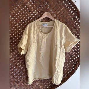 Flax Linen Tunic Large Yellow